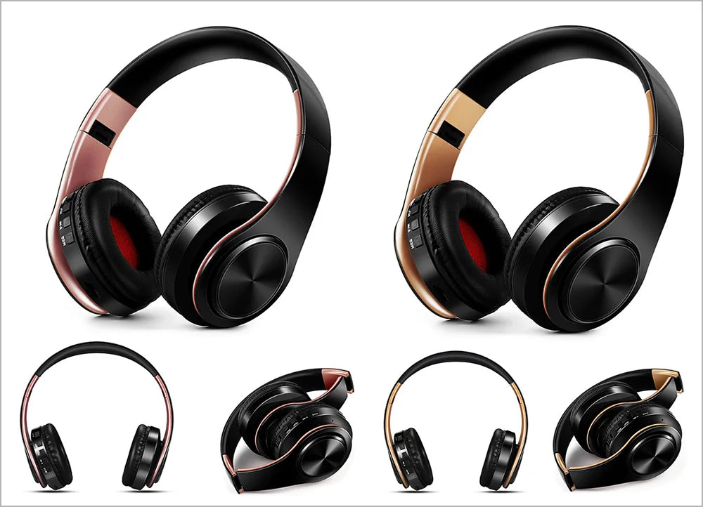 Wireless Bluetooth 5.0 Stereo Headphones | Mic, Foldable & Multi-Color