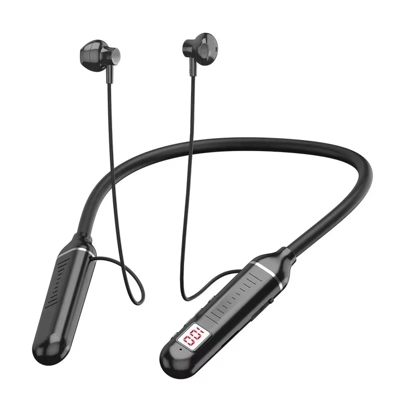 KEBIDUMEI Bluetooth 5.2 Neckband Earphones | ANC, LED Display & TF Card