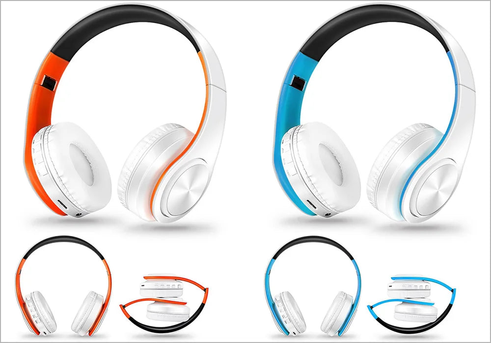 Wireless Bluetooth 5.0 Stereo Headphones | Mic, Foldable & Multi-Color