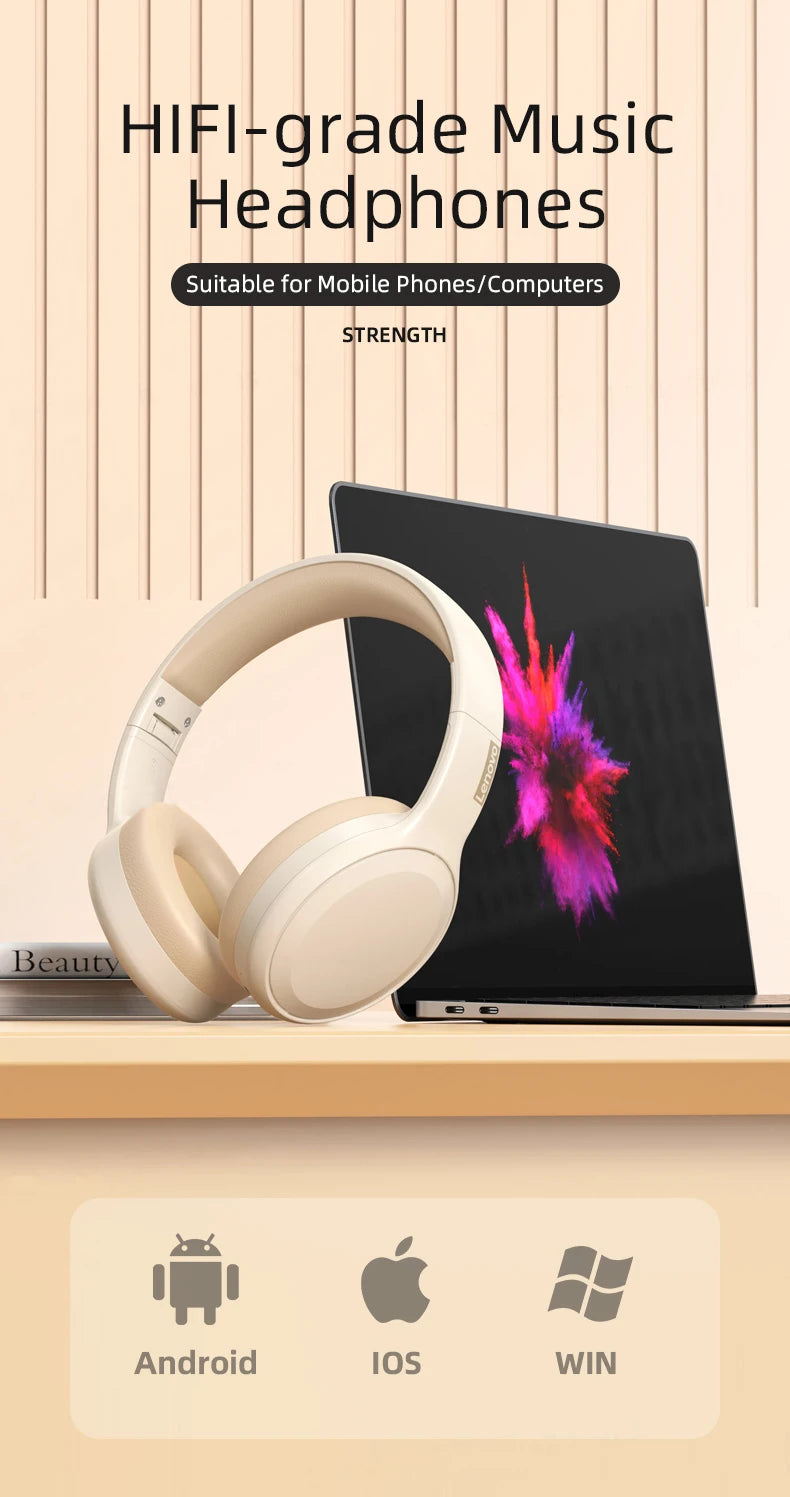 Lenovo TH30 Bluetooth 5.1 Wireless Headphones | HiFi Stereo & ANC