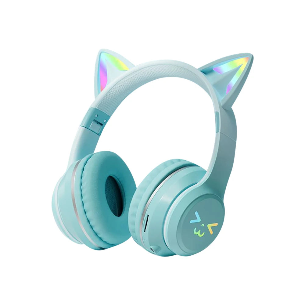 RGB Cat Ear Bluetooth 5.1 Headphones | LED Light, ANC & 10H Battery