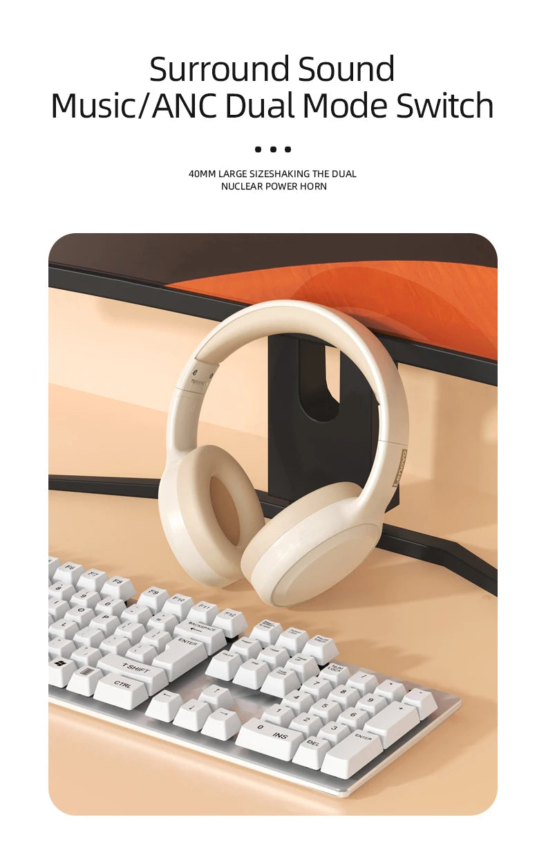 Lenovo TH30 Bluetooth 5.1 Wireless Headphones | HiFi Stereo & ANC