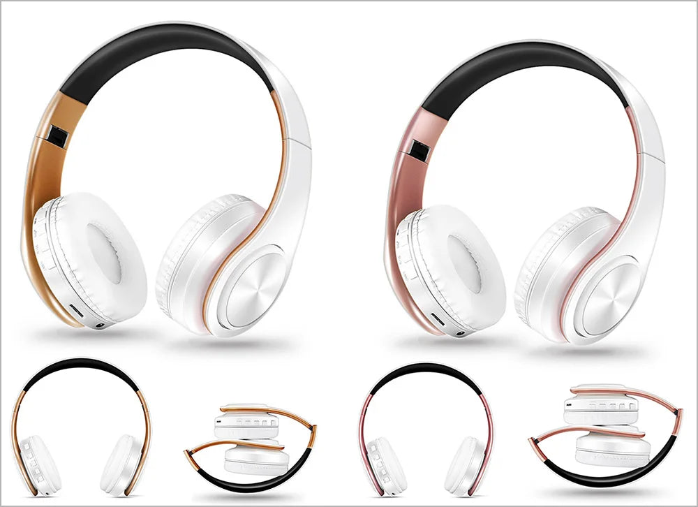 Wireless Bluetooth 5.0 Stereo Headphones | Mic, Foldable & Multi-Color
