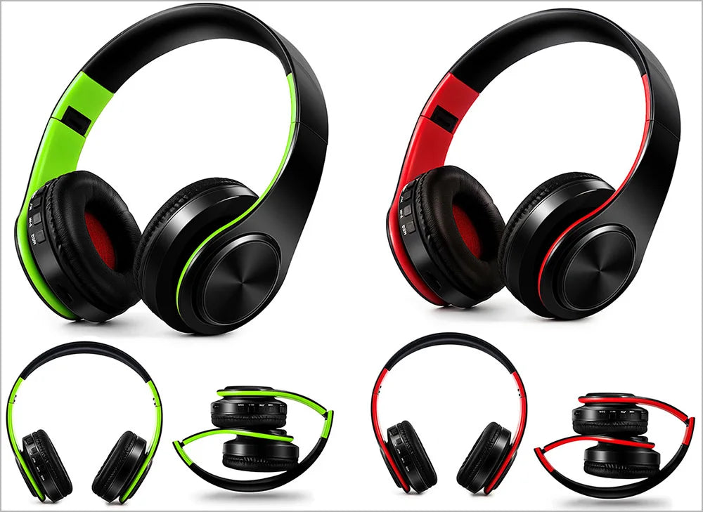 Wireless Bluetooth 5.0 Stereo Headphones | Mic, Foldable & Multi-Color