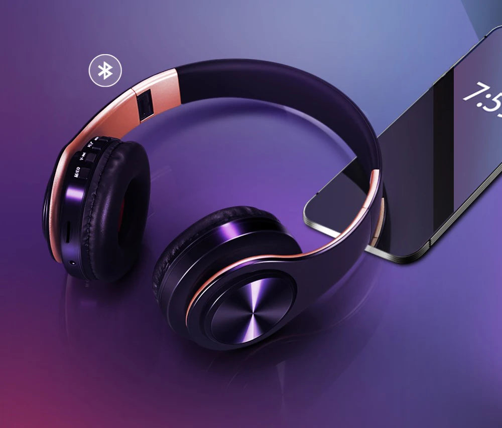 Wireless Bluetooth 5.0 Stereo Headphones | Mic, Foldable & Multi-Color
