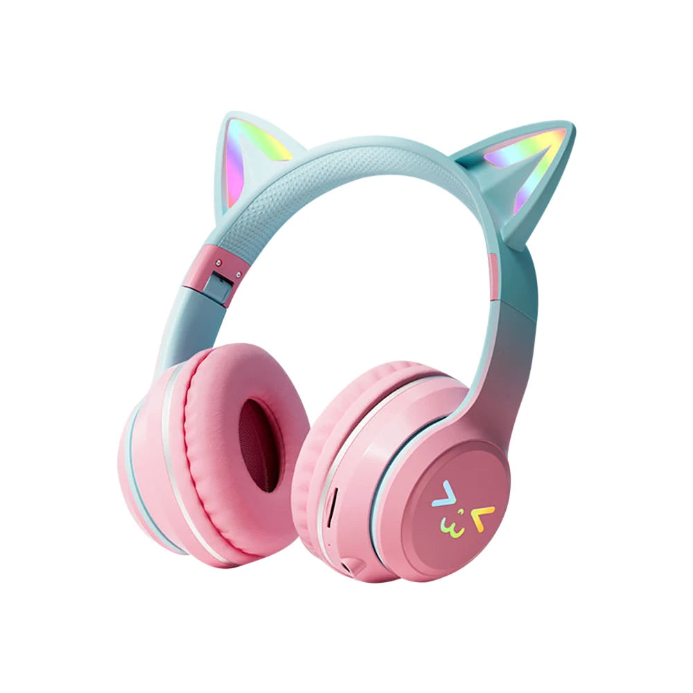 RGB Cat Ear Bluetooth 5.1 Headphones | LED Light, ANC & 10H Battery