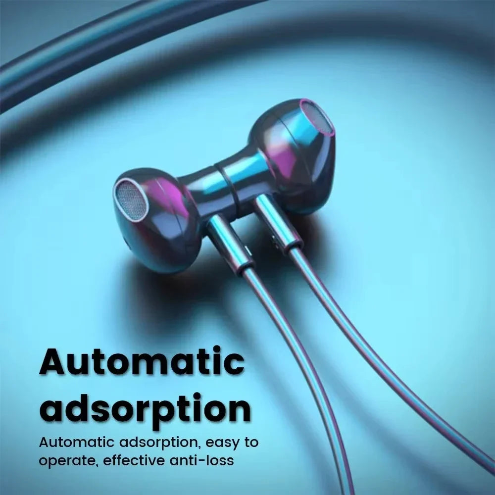 KEBIDUMEI Bluetooth 5.2 Neckband Earphones | ANC, LED Display & TF Card