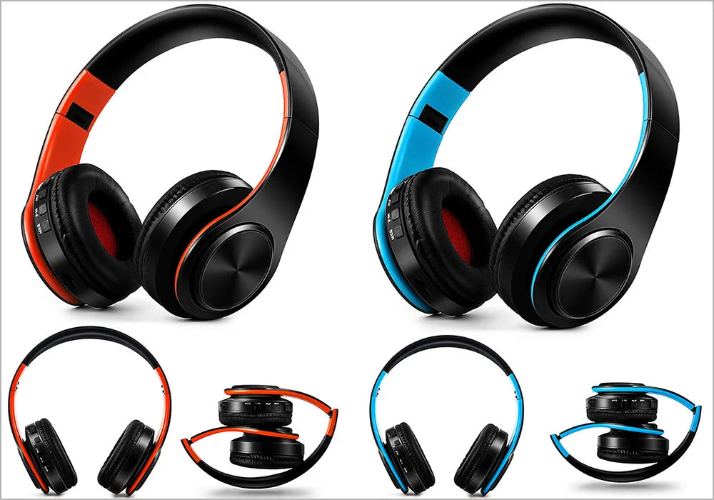 Wireless Bluetooth 5.0 Stereo Headphones | Mic, Foldable & Multi-Color