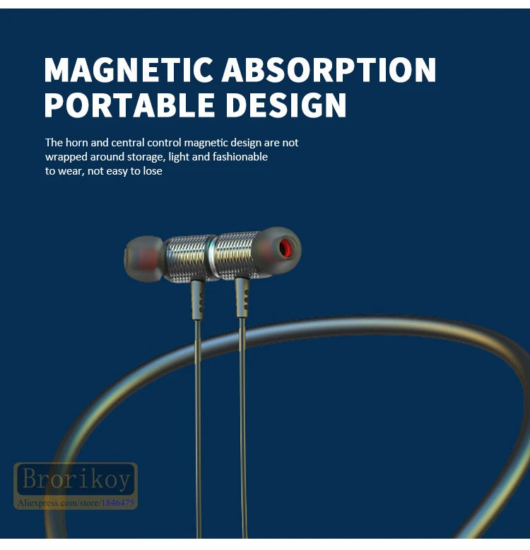 YD08 Magnetic Sport Neckband Earphones | Bluetooth 5.0, Waterproof & Mic
