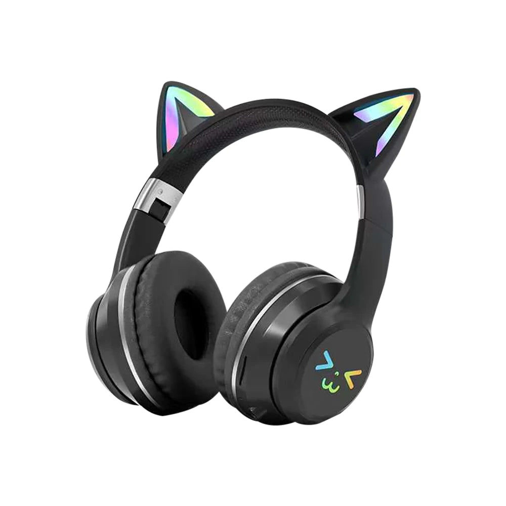 RGB Cat Ear Bluetooth 5.1 Headphones | LED Light, ANC & 10H Battery