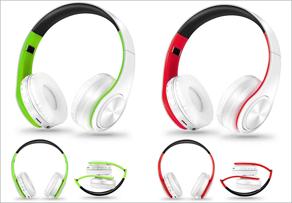 Wireless Bluetooth 5.0 Stereo Headphones | Mic, Foldable & Multi-Color